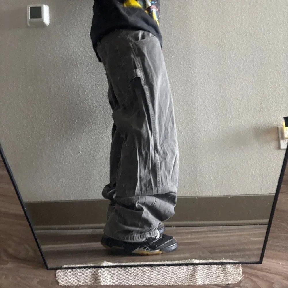 Vintage Y2K/2000s Baggy Grey Skater Style Carpenter Pants! 34x33